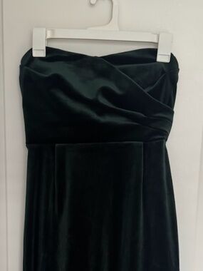 Green Velvet Strapless Dress